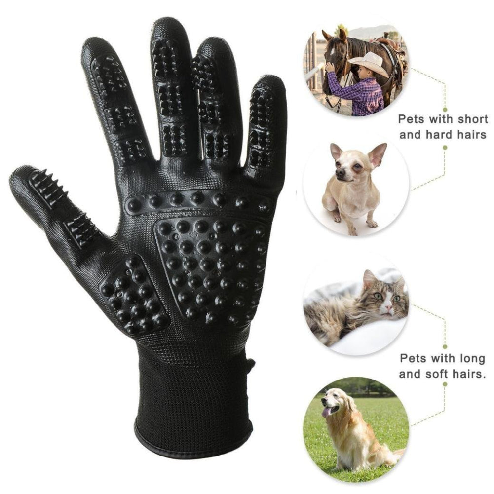 Pet Grooming Massage Gloves for Bathing and De-shedding