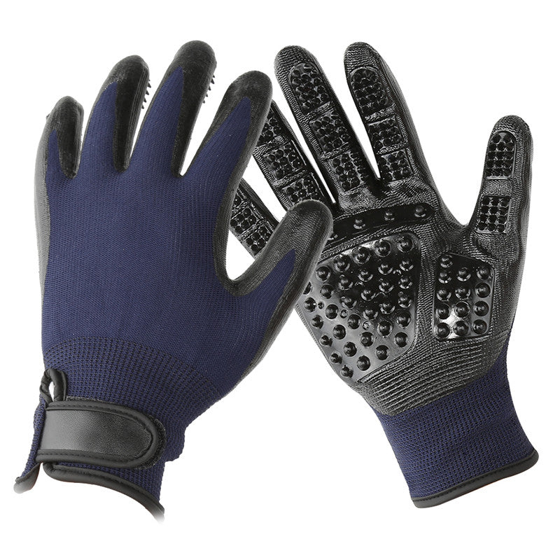 Pet Grooming Massage Gloves for Bathing and De-shedding
