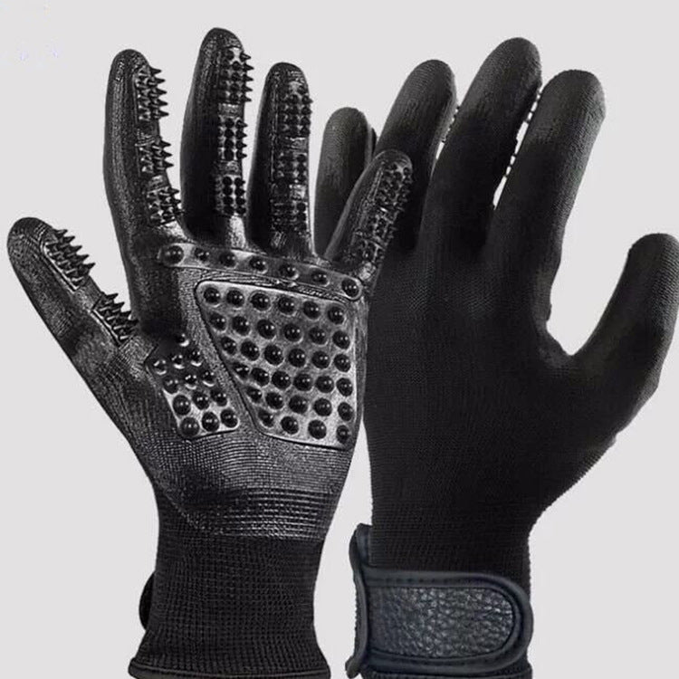 Pet Grooming Massage Gloves for Bathing and De-shedding