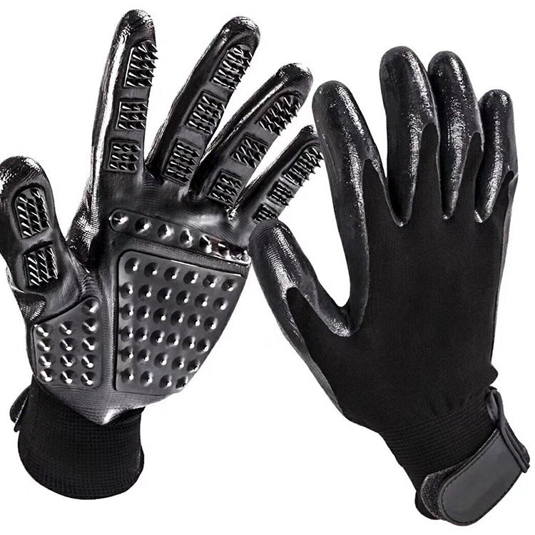 Pet Grooming Massage Gloves for Bathing and De-shedding